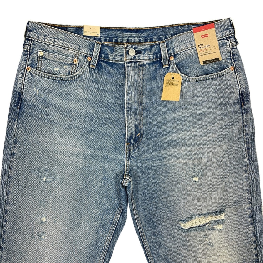 Levi's 550 Relaxed Fit Mens Jeans 40x34 (40x33) Distressed Grunge Retro NEW! - Picture 4 of 14